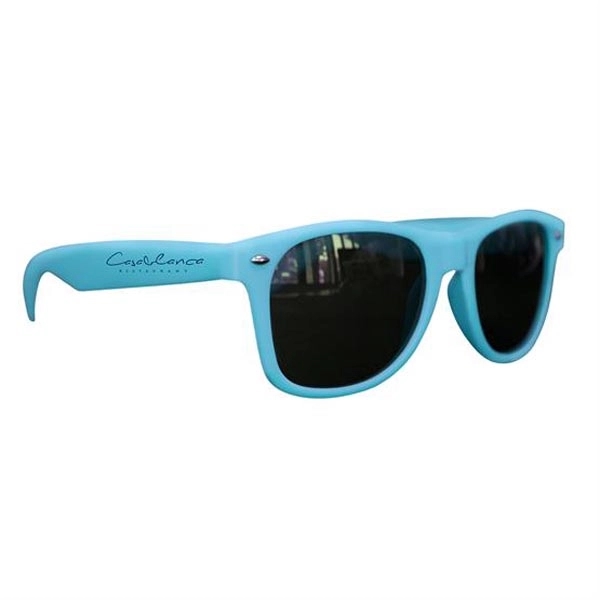 Carolina Blue color option for Matte Soft Rubberized Finish Miami Sunglasses