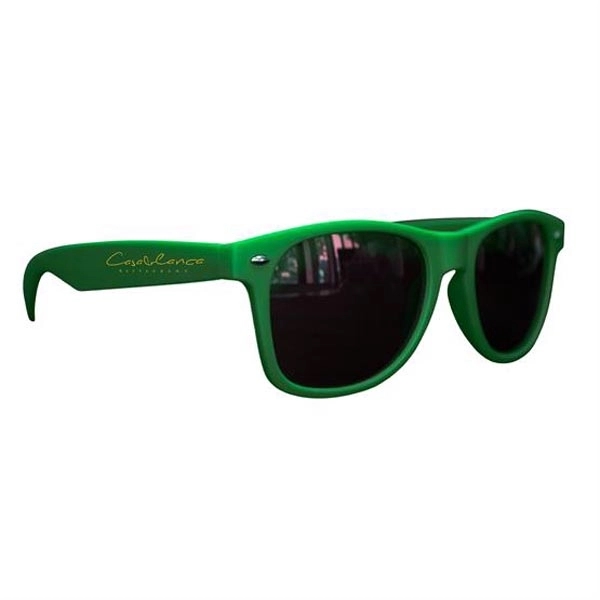 Green color option for Matte Soft Rubberized Finish Miami Sunglasses
