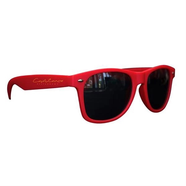Red color option for Matte Soft Rubberized Finish Miami Sunglasses