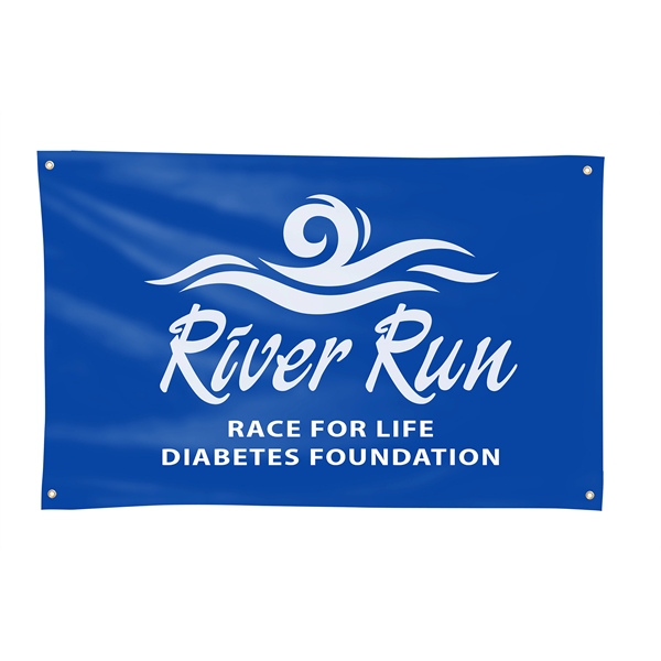 Custom color option for 3' H X 5' W Fabric Banner (Double Sided)