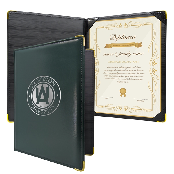 Castillian Green color option for Diploma Holder Deluxe Portrait