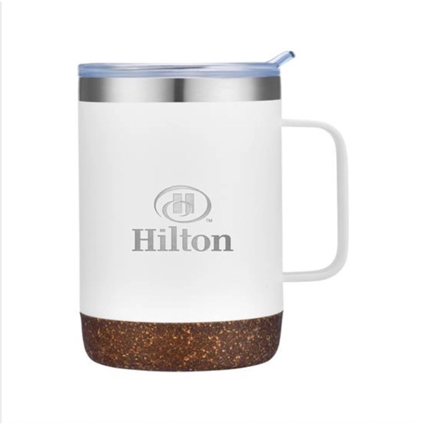 White color option for 12 Oz. Stainless Steel Mug With Cork Bottom