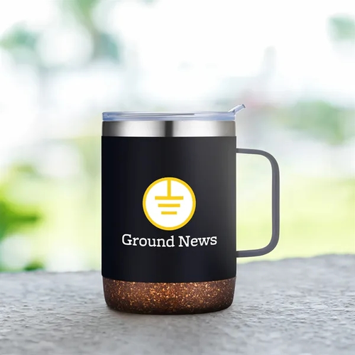 Main photo of 12 Oz. Stainless Steel Mug With Cork Bottom