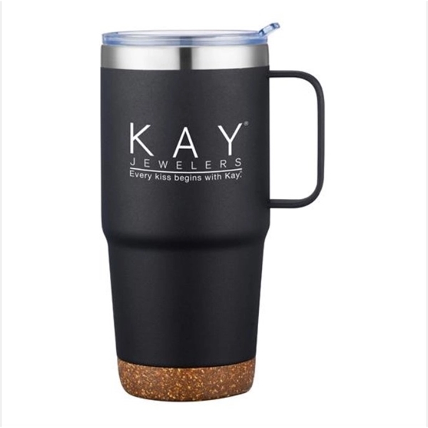 Black color option for 24 Oz. Travel Mug With Cork Base And Handle