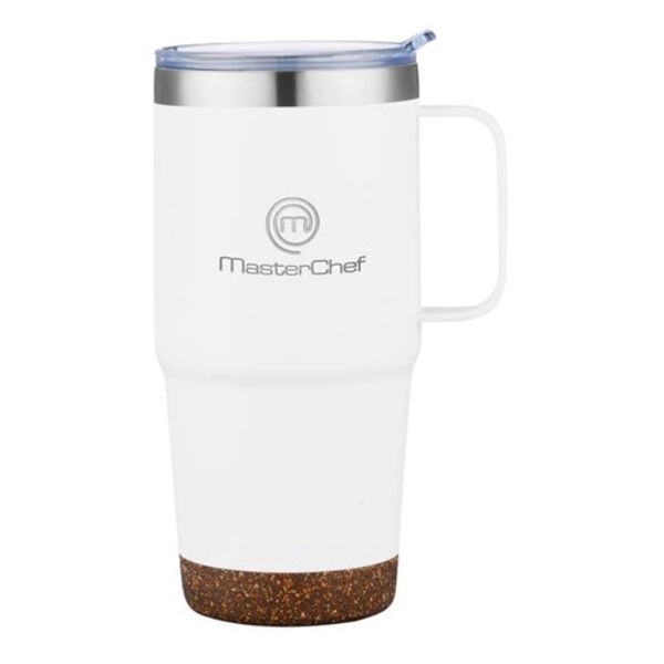 White color option for 24 Oz. Travel Mug With Cork Base And Handle