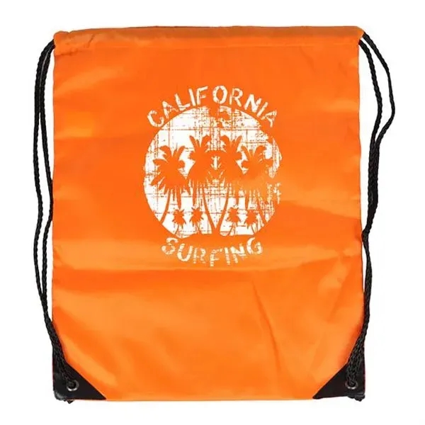 Orange color option for Polyester Drawstring Bag