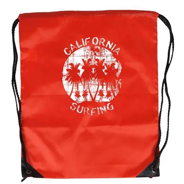 Red color option for Polyester Drawstring Bag