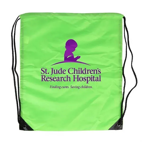 Lime Green color option for Jumbo Polyester Drawstring Bag
