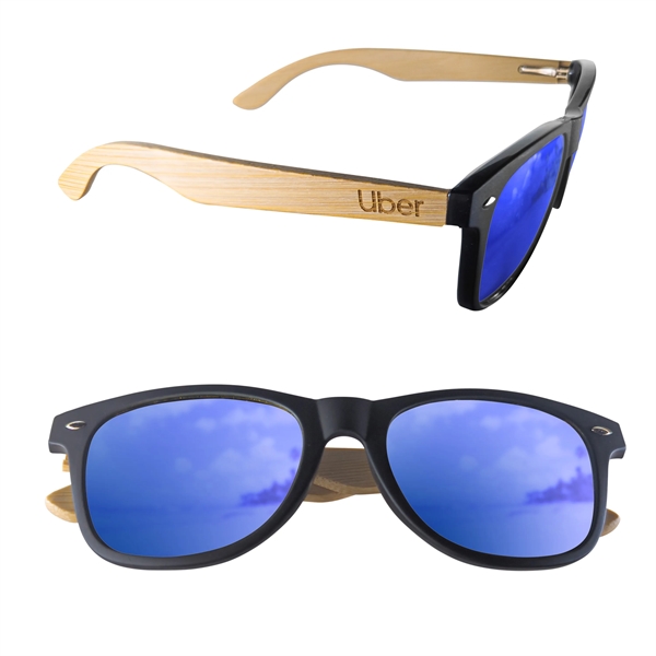 Bamboo color option for Mirror Or Polarized Bamboo Arm Miami Sunglasses