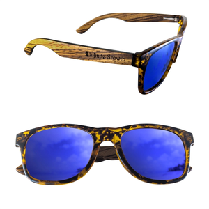 Photo of Polarized Or Mirror Tortoise Miami Sunglasses With Wood Arms