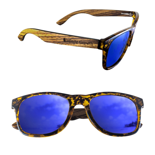 Main photo of Polarized Or Mirror Tortoise Miami Sunglasses With Wood Arms