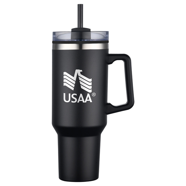 Black color option for 40 Oz Pp Lined Double Wall Tumbler With Handle And Straw