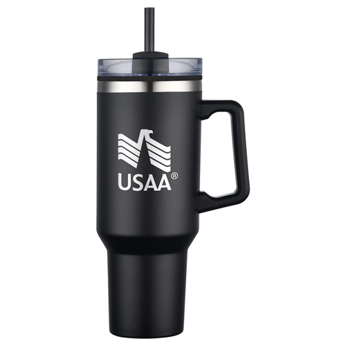 Main photo of 40 Oz Pp Lined Double Wall Tumbler With Handle And Straw