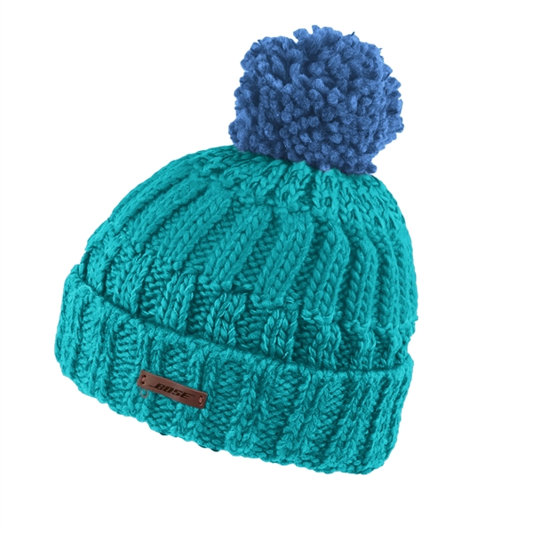Teal color option for Colorful Pom Pom Knitted Beanies