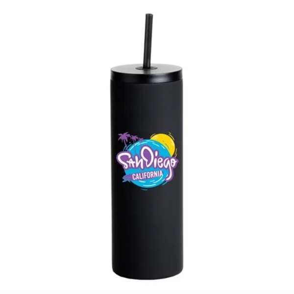 Black color option for 20oz Slim Rubberized Tumbler With Spill Reduction Straw
