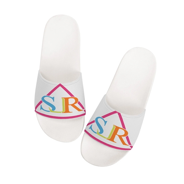 White-White color option for Customizable Slide Sandals