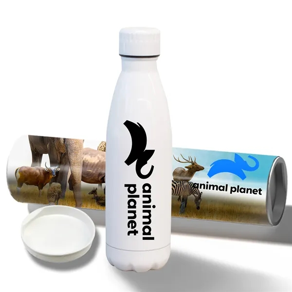 White color option for Antimicrobial 17 Oz Stainless Steel Cola With Shipping Tube