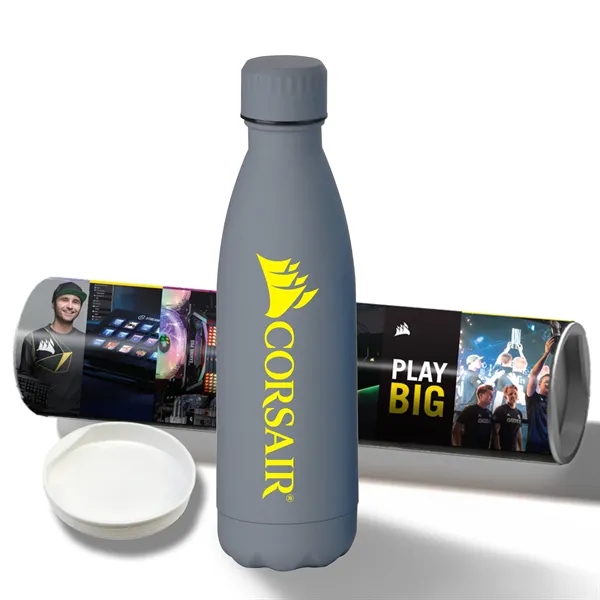 Gray color option for 17 Oz Rubberized Stainless Steel Bottle With Shipping Tube