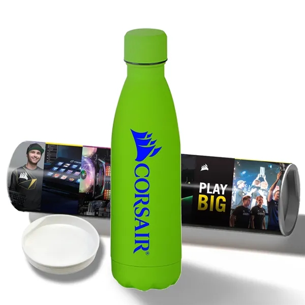 Lime color option for 17 Oz Rubberized Stainless Steel Bottle With Shipping Tube