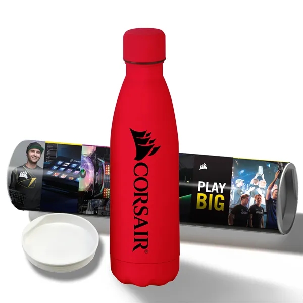 Red color option for 17 Oz Rubberized Stainless Steel Bottle With Shipping Tube