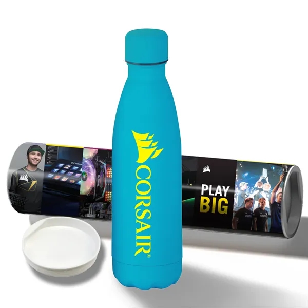 Teal color option for 17 Oz Rubberized Stainless Steel Bottle With Shipping Tube