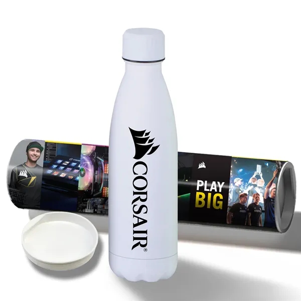 White color option for 17 Oz Rubberized Stainless Steel Bottle With Shipping Tube