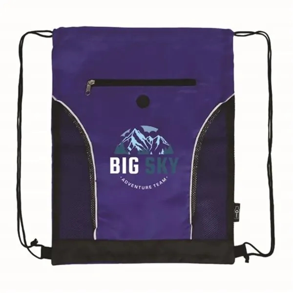 Royal Blue Pms 3597C color option for Eco Friendly Rpet Drawstring Bag With Mesh