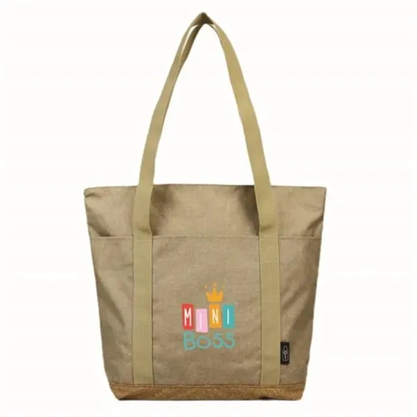 Natural/Cork color option for Sustainable Cork & Rpet Tote With Zipper