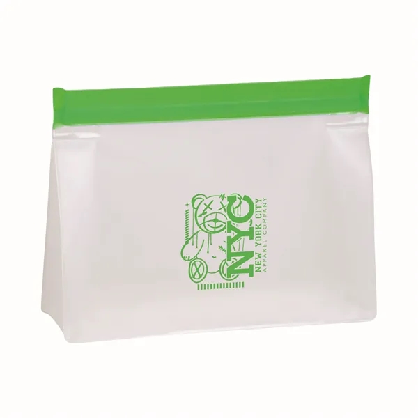 Green 347C color option for Peva Reusable Zip Lock Storage Bag With Gusset