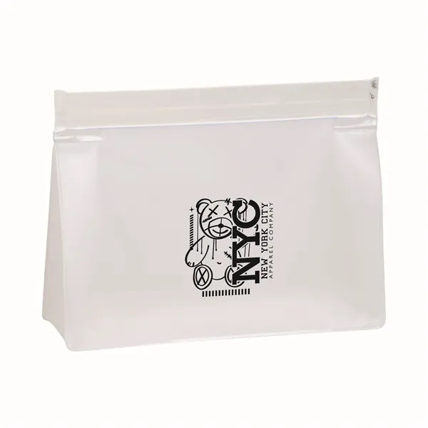 White color option for Peva Reusable Zip Lock Storage Bag With Gusset