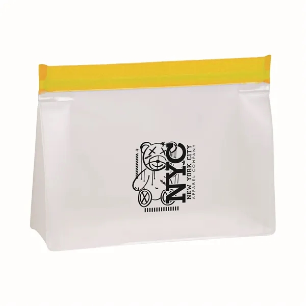 Yellow C color option for Peva Reusable Zip Lock Storage Bag With Gusset