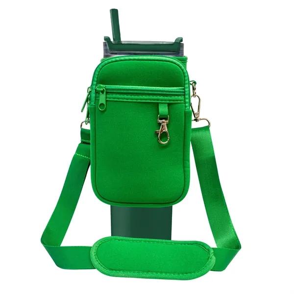 Green (Pms 347) color option for Water Bottle Pouch With Strap