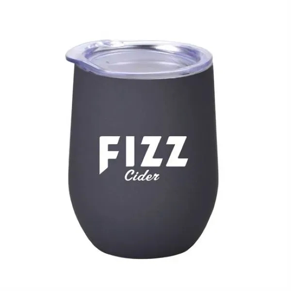 Matte Black color option for 12 Oz Stemless Wine Glass Economy Gift Set Box
