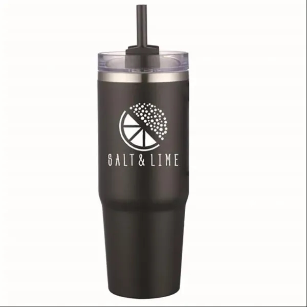 Black color option for 30 Oz Double Wall Tumbler With Handle And Straw