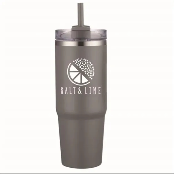 Gray Pms Cool Gray 8C color option for 30 Oz Double Wall Tumbler With Handle And Straw