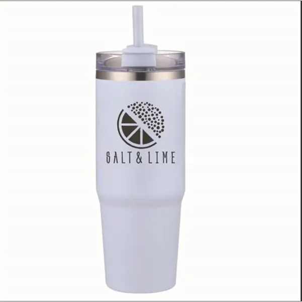 Heather Blue Pms 9422C color option for 30 Oz Double Wall Tumbler With Handle And Straw