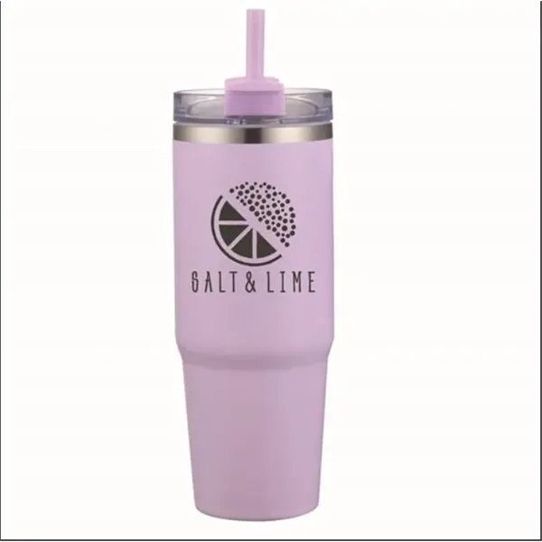 Lapis Purple Pms 263C color option for 30 Oz Double Wall Tumbler With Handle And Straw