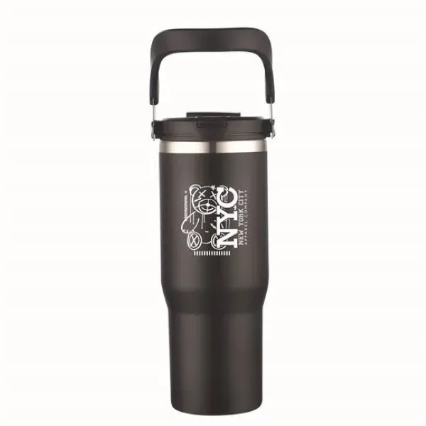 Black color option for 30 Oz. Double Wall Tumbler With Flip Straw And Ergonomic Han
