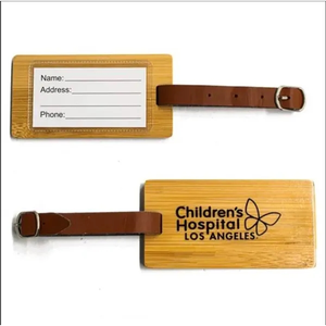 Photo of Rectangle Bamboo Luggage Tag