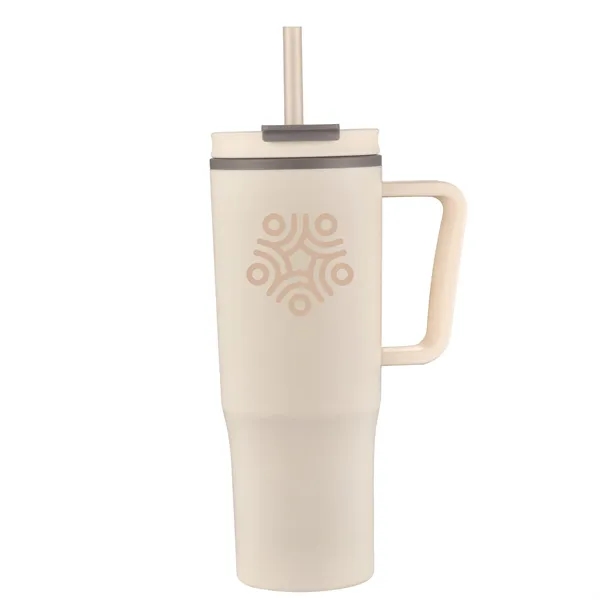 Cream color option for 30oz Double Wall Plastic Travel Mug With Handle & Straw