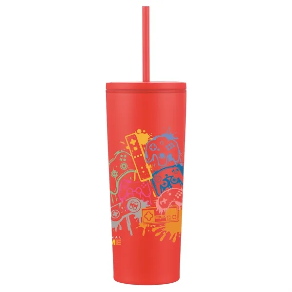 Red color option for 24oz Double Wall Tumbler With Straw