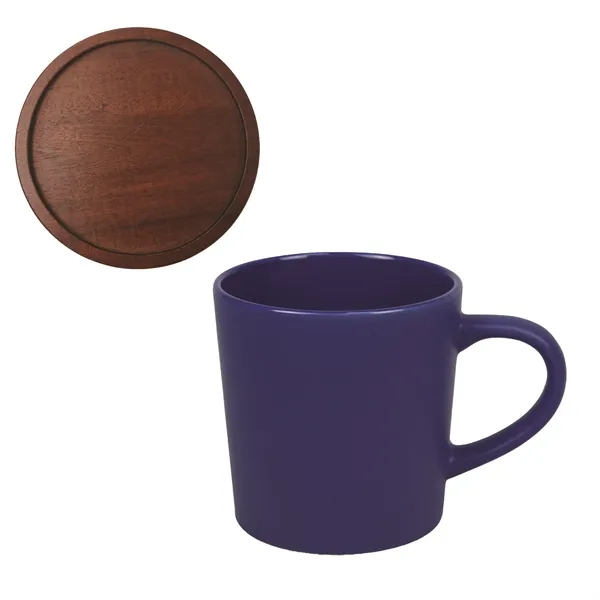 Blue color option for 16oz Ceramic Mug With Wooden Lid
