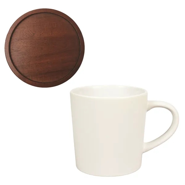 White color option for 16oz Ceramic Mug With Wooden Lid