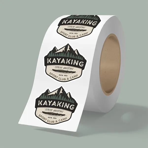 Custom color option for 5" X 4" Bopp Stickers On Roll   3.5mil