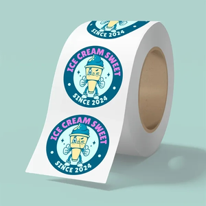 Photo of 5" X 5" Bopp Stickers On Roll   3.5mil