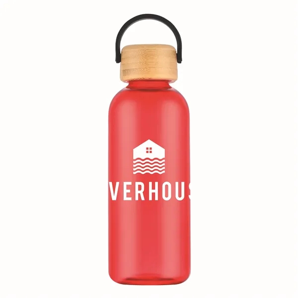 Translucent Red color option for 21 Oz Pet Water Bottle With Bamboo Lid & Handle
