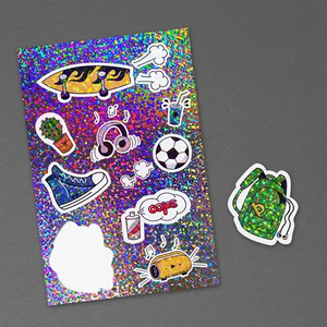 Photo of 6" X 9" Glitter Sticker Sheet