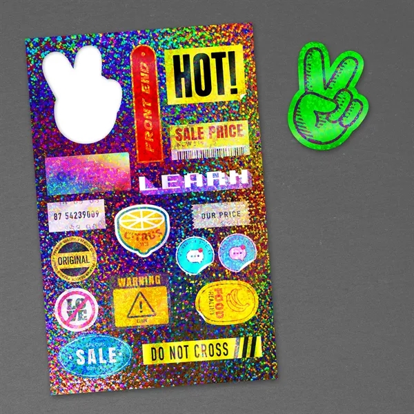 Multi Color color option for 7" X 11" Glitter Sticker Sheet