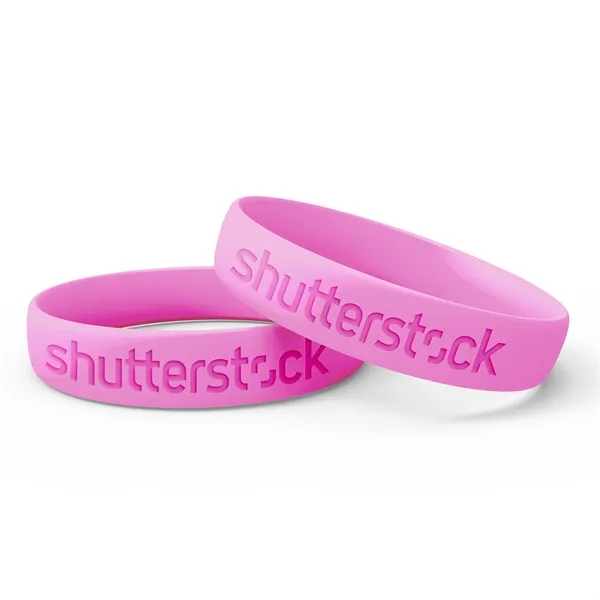 Pink color option for Silicone Wristband   Debossed