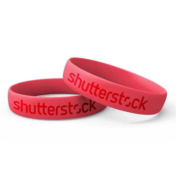 Red color option for Silicone Wristband   Debossed